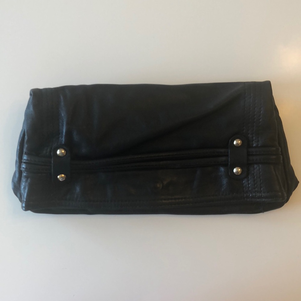 MORGAN OAKLEY Leather Fold Clutch